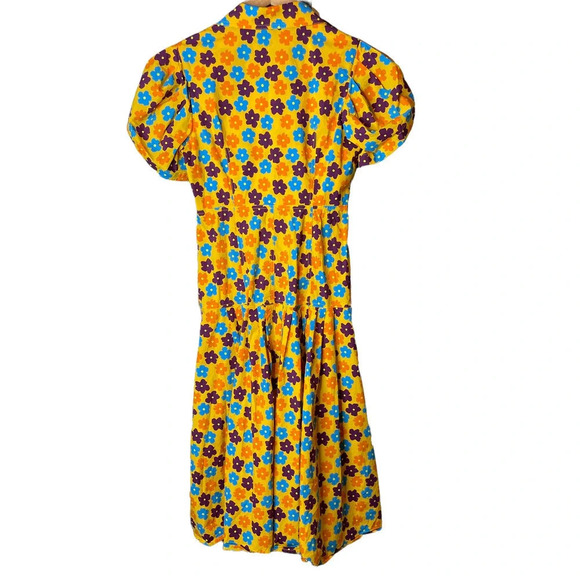LHD Glades Dress Retro Yellow Floral - Picture 4 of 6